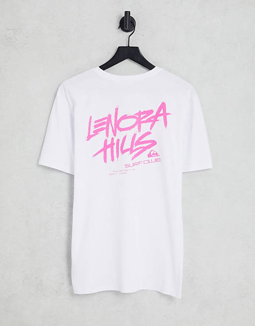 Quiksilver x Stranger Things - Hvid t-shirt med 'Lenora Hills surf club'-print