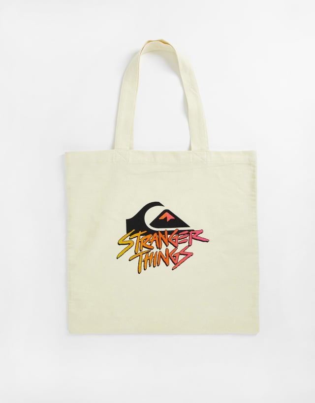 Quiksilver X Stranger Things Lenora Hill tote bag in white