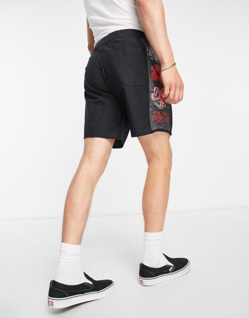Quiksilver x Stranger Things Lenora Hills original arch board shorts in black, 2 of 4