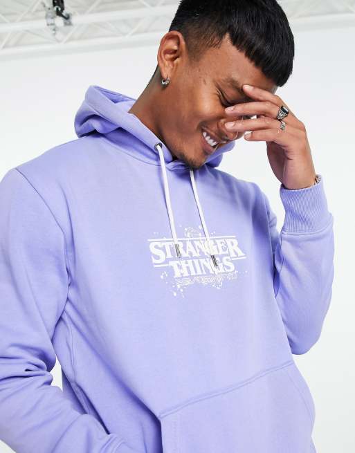 Quiksilver x Stranger Things official logo hoodie in purple