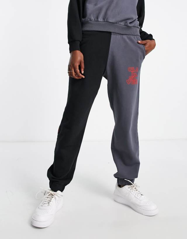 Quiksilver x Stranger Things Upside Down sweatpants in black/gray