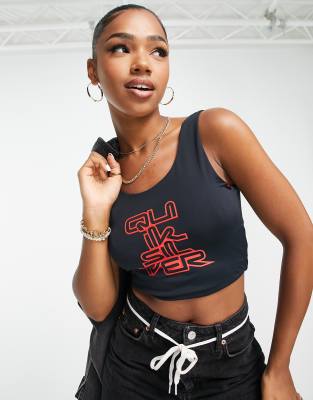 Quiksilver Quiksilver X Stranger Things Upside Down tank top in black/grey