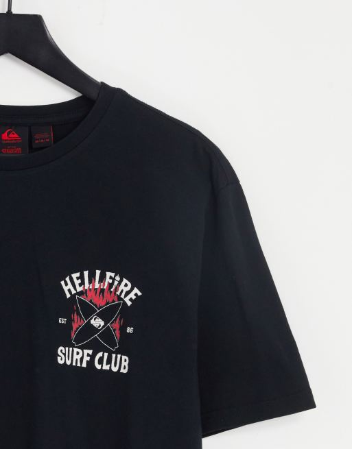 Quiksilver X The Stranger Things – Hell Fire Surf Club – T-Shirt in Schwarz, 4 von 4