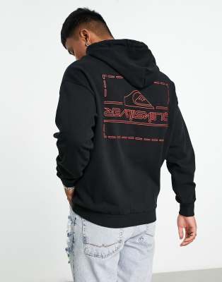 Quiksilver X The Stranger Things Upside Down hoodie in black