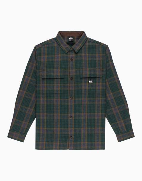 Quiksilver Yankee long sleeve shirt in trekking green yankee plaid
