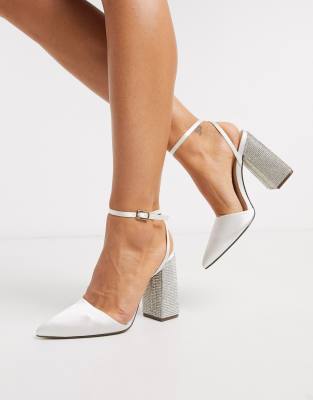 qupid bridal embellished pointed heels