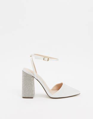 qupid bridal embellished pointed heels