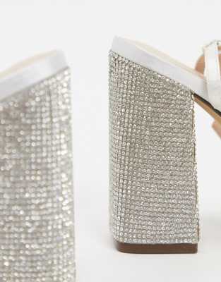 qupid bridal embellished pointed heels