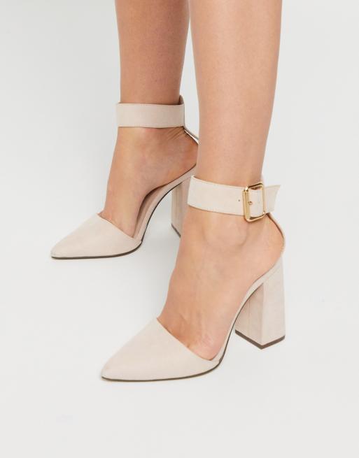 Qupid Chaussures talon carr Beige