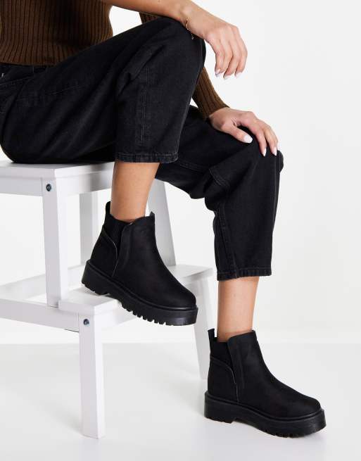 Qupid chunky chelsea boots in black | ASOS