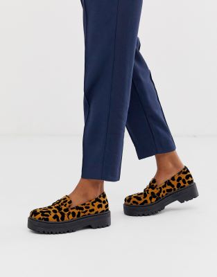 asos leopard loafers