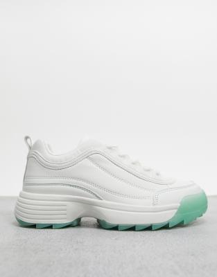 Qupid chunky trainers with pastel gum 