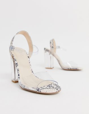 clear snake heels