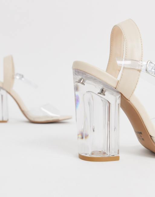 Qupid clear cheap stiletto heeled sandals