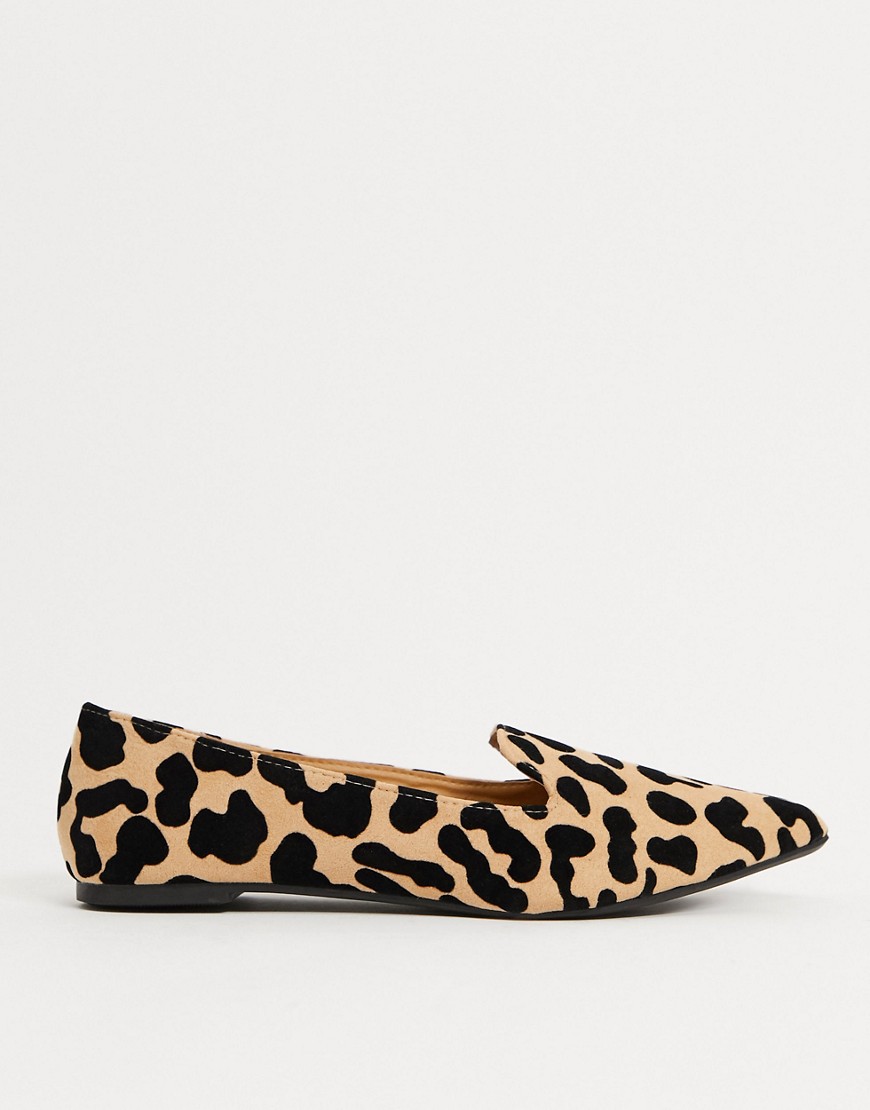 Qupid – Leopardmönstrade platta skor-Flerfärgad