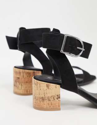 cork block heel sandals