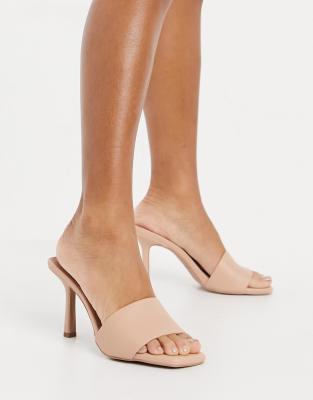 Mules à Talon Haut Beige Taille 37 - Neuf Jamais Porté - Fabriqué En Italie - Style Confort