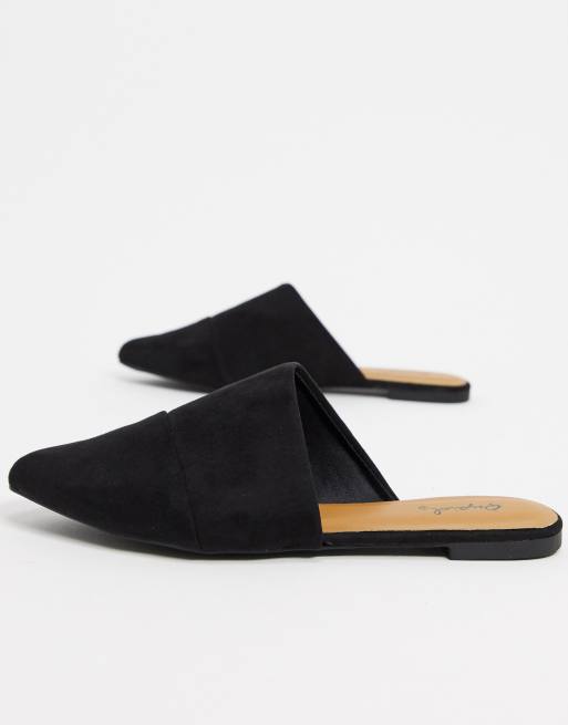 Qupid - Mules plates - Noir