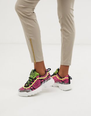 snake print chunky trainers