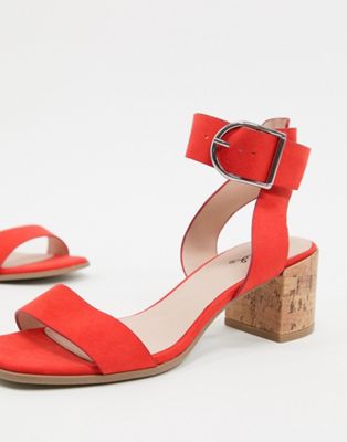 sandali rossi tacco medio