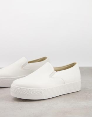 Qupid slip on flatform sneakers ni white