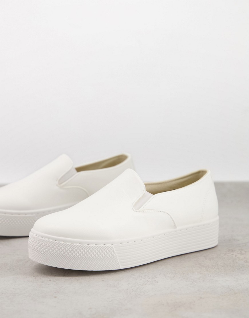 Qupid Slip On Flatform Sneakers Ni White