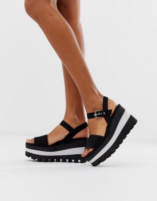 sporty neoprene flatform sandal