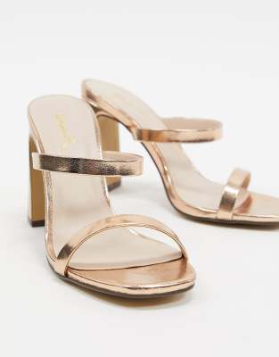 qupid rose gold sandals