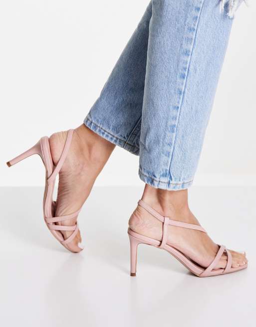 Dusty pink strappy clearance heels