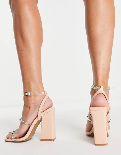 Qupid clear sale stiletto heeled sandals