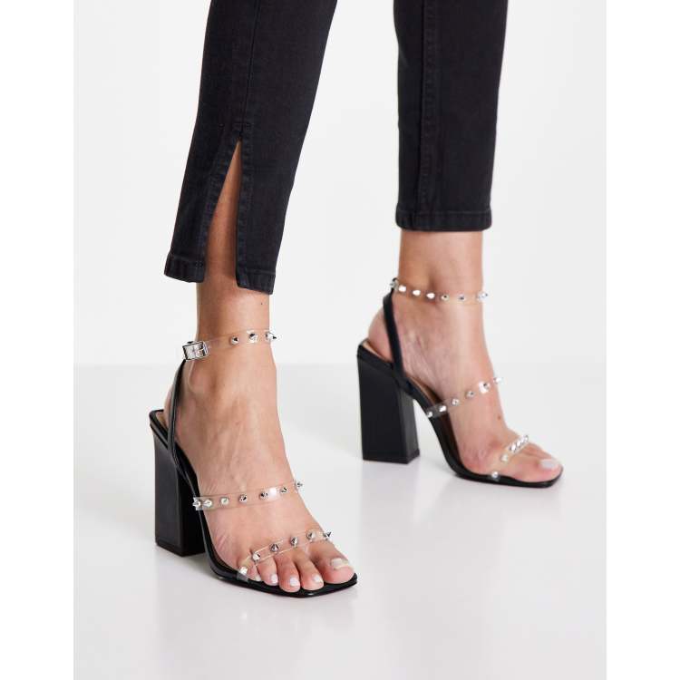 Qupid clear stiletto heeled hot sale sandals