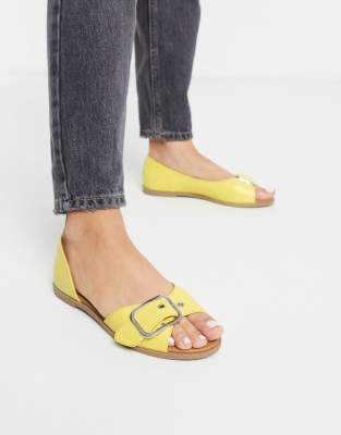 yellow flat shoes