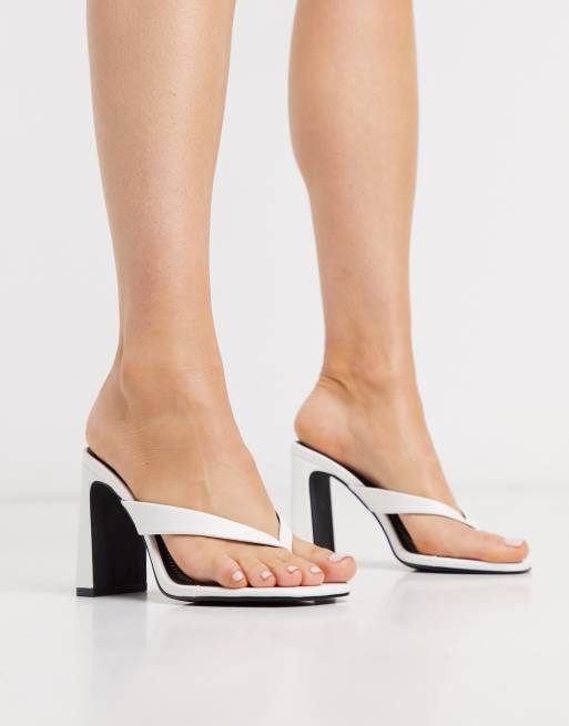 Thong discount heeled mules