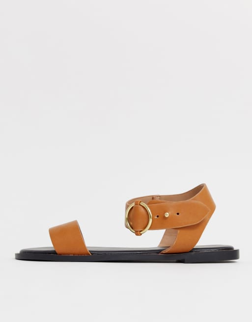 Qupid two part flat sandals