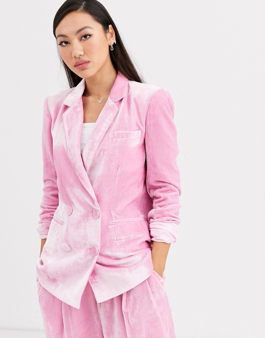 Rachel Antonoff billie velvet blazer-Pink
