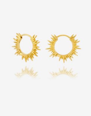 Rachel Jackson 22 carat gold plated electric goddess huggie hoop earrings - GOLD - ASOS Price Checker