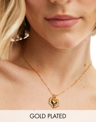 Rachel Jackson 22 carat gold plated electric love mini heart necklace with gift box