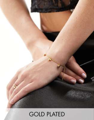 Rachel Jackson Rachel Jackson 22 carat gold plated mini heart charm bracelet with gift box