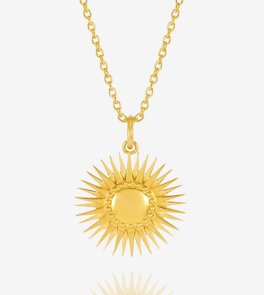 Rachel Jackson 22 carat gold plated rising sun pendant necklace with gift box