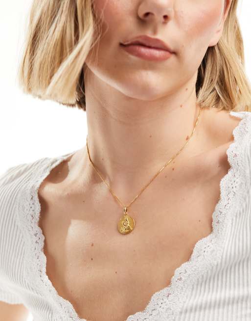 St christopher gold sale coin necklace