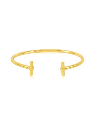 Rachel Jackson 22 carat gold t-bar bangle bracelet with gift box