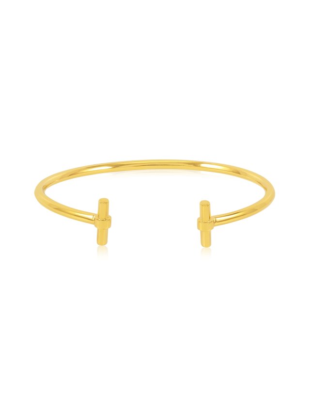 Rachel Jackson - 22 carat gold t-bar bangle bracelet with gift box