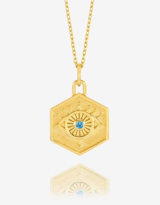 Rachel Jackson - 22 karaat vergulde ketting met hangertje met boze oog inclusief cadeauverpakking