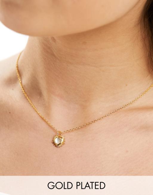 Rachel Jackson - Electric Love - Collana placcata oro 22 k con cristallo piccolo a forma di cuore e confezione regalo