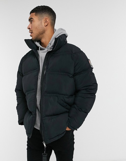Raeburn recycled polyester puffer jacket in black