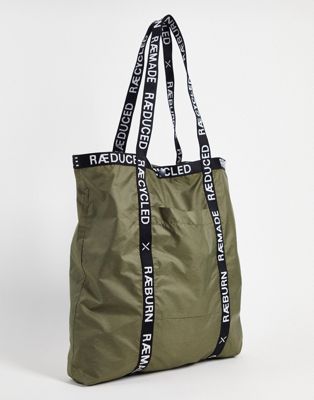 Raeburn polyester tote in olive - MGREEN