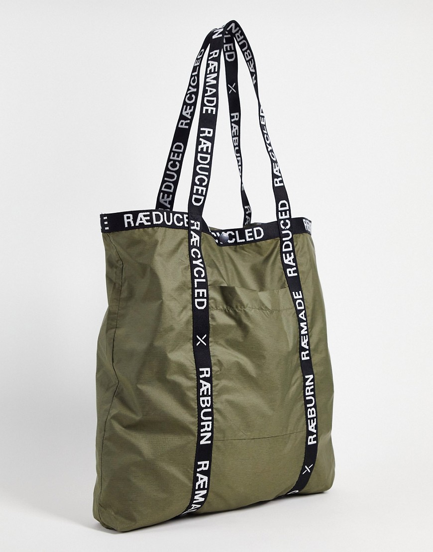Raeburn recycled polyester tote in olive-Green