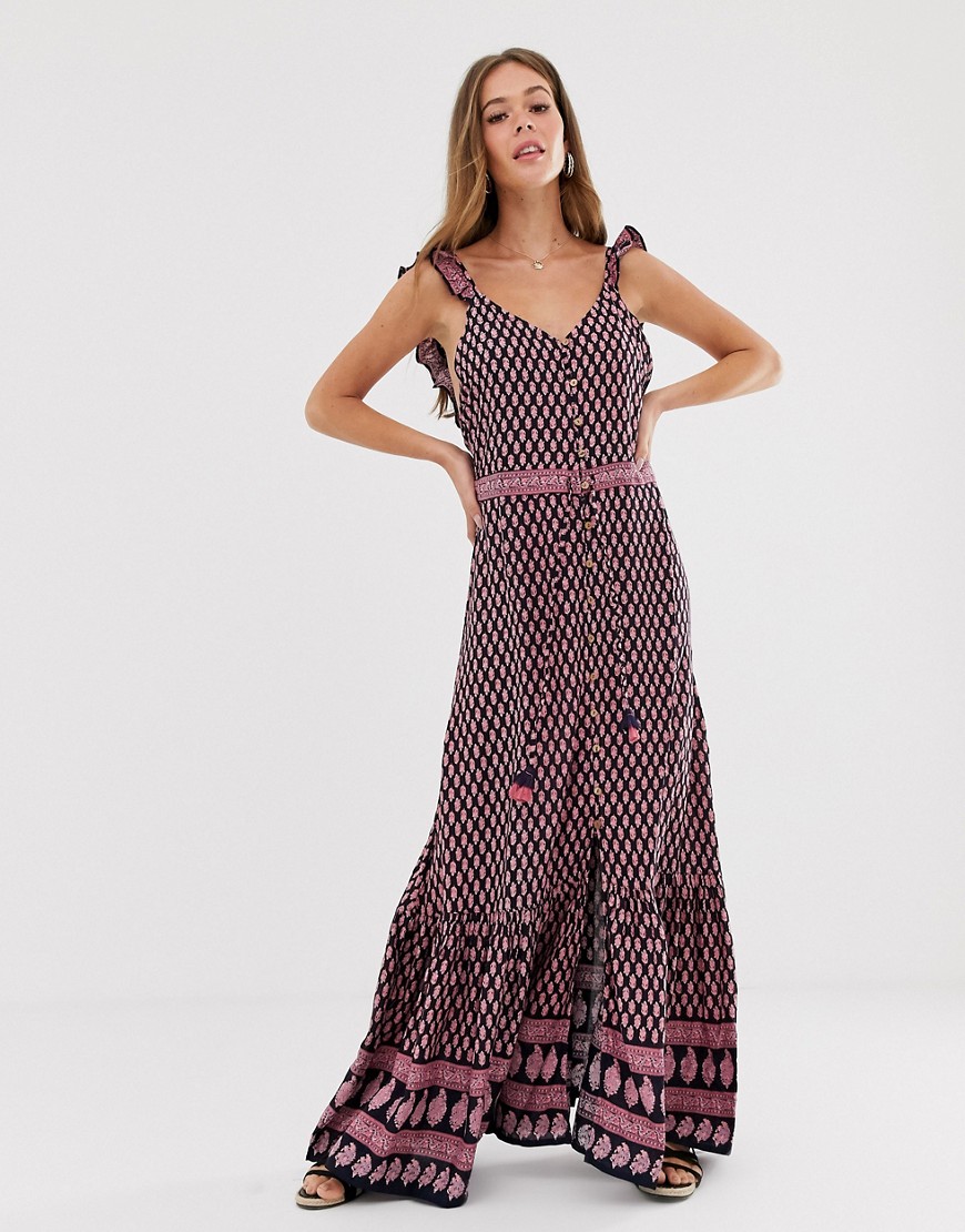 Raga - Avah - Lange jurk met paisleyprint-Roze