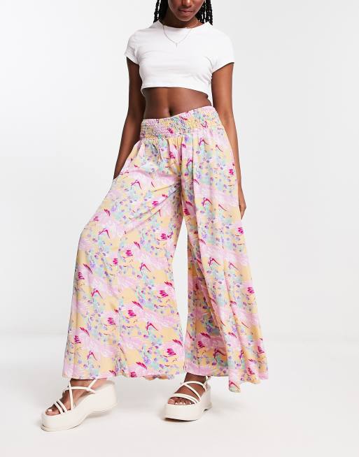 Raga Bagulaa printed wide leg pants in pink (part of a set)