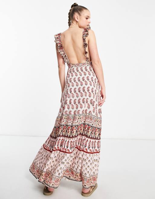 Raga Blooming Trails ruffle strap printed maxi dress in multi